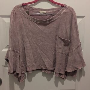 Altar's State Dusty Lavender Ribbed Crop Top